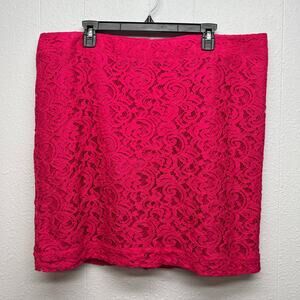 Merona Crochet Lace Feminine Bold Vibrant Fuchsia Party Mini Skirt Womens 18